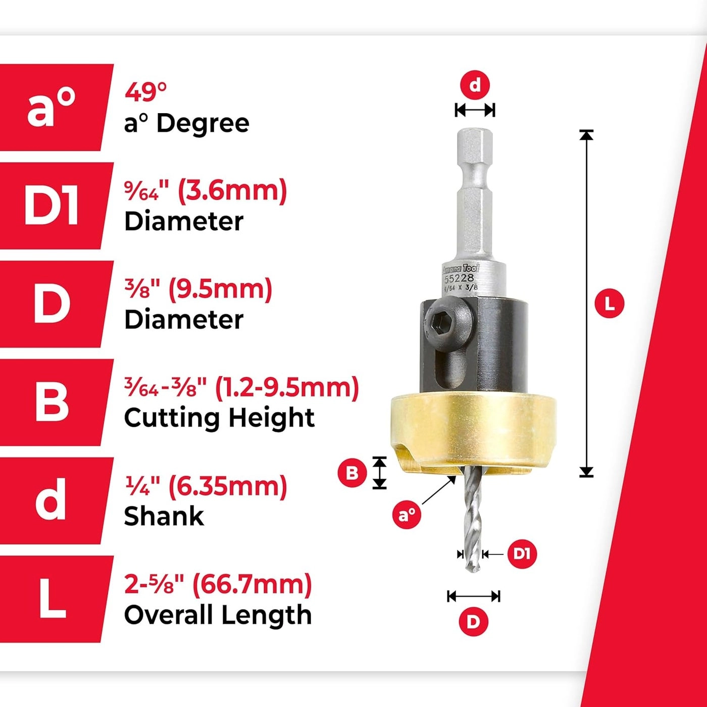55228 - Carbide Tipped 3/8 Diameter