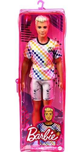 Ken Fashionistas Doll 174 - Plastic Blonde Checkered Shirt Ages 3+