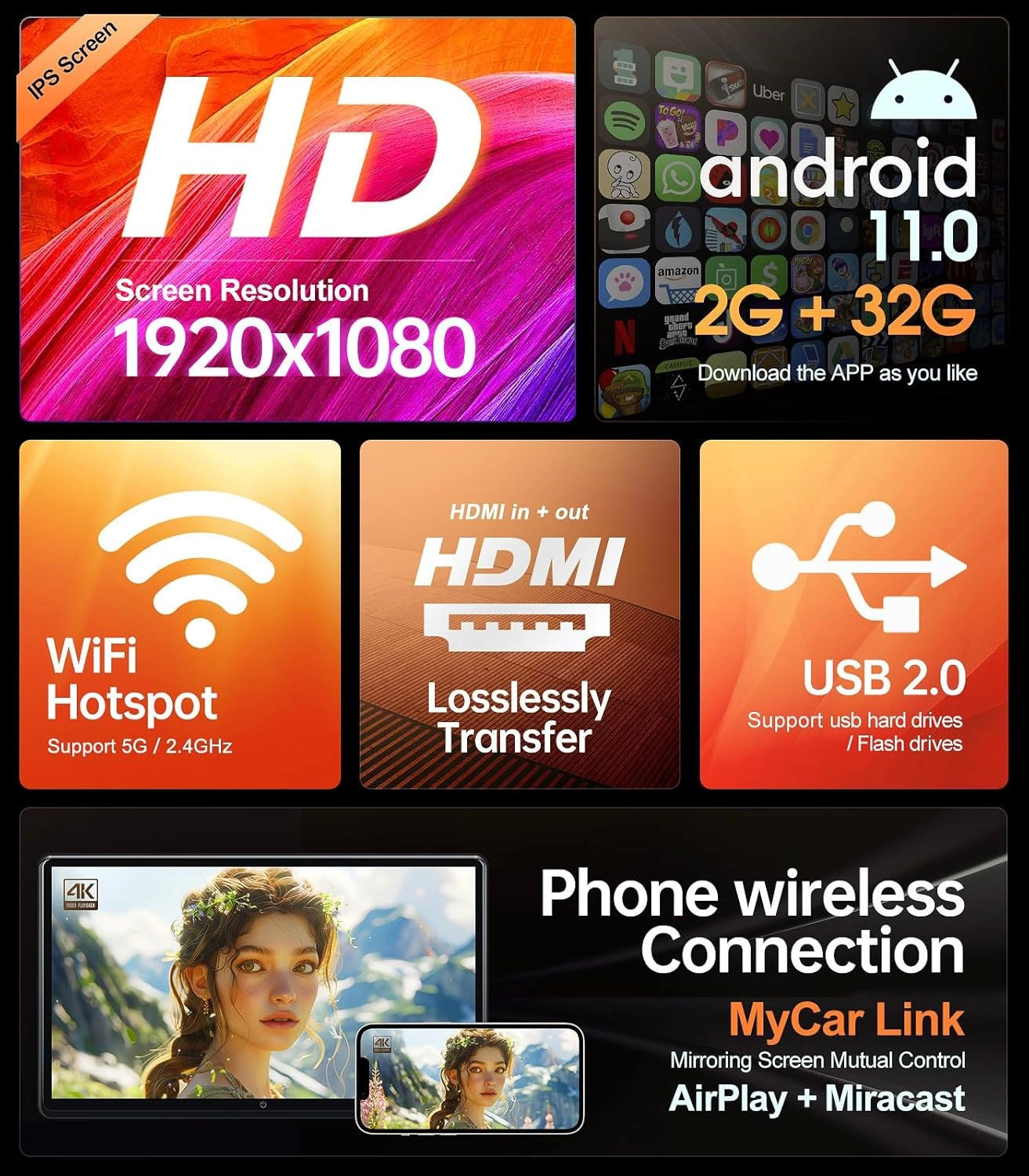 Car Headrest Monitor - 15.6 inch