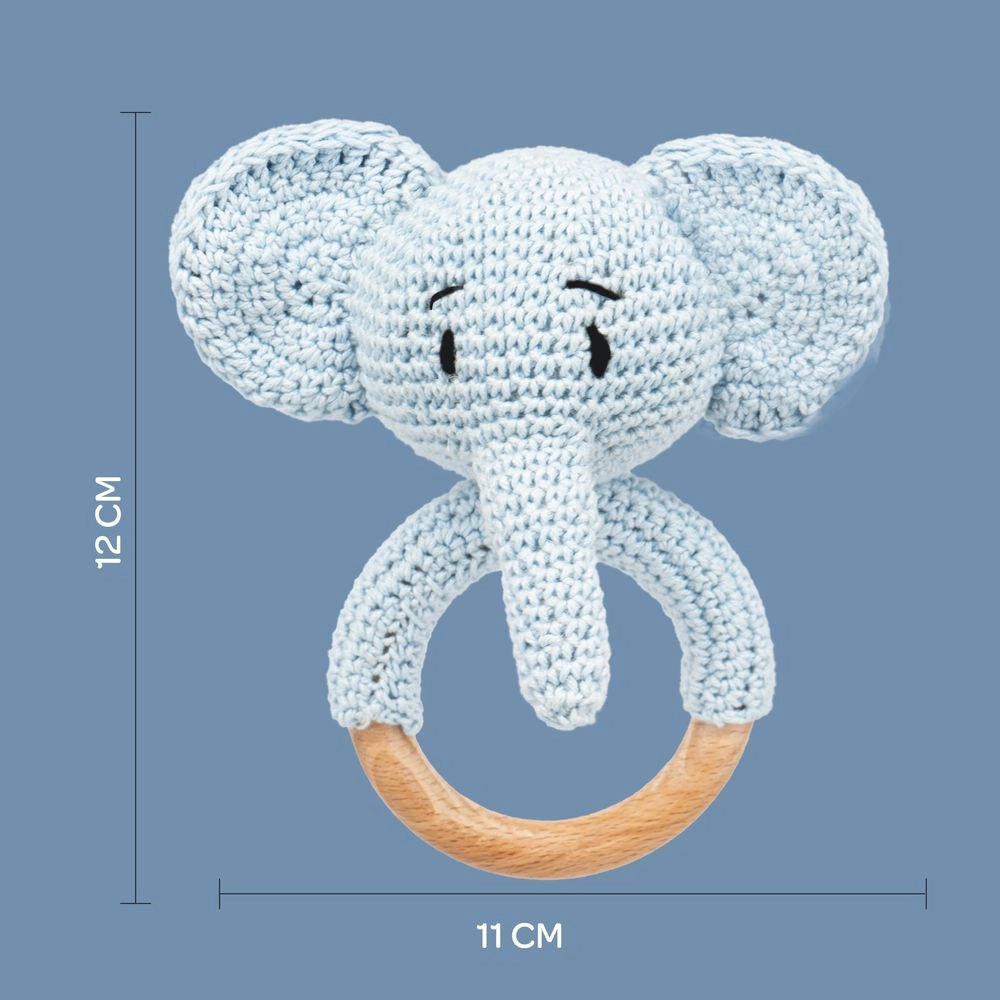 Crochet Ring Rattle Toy - Suitable for 0 month & above premium cotton yarn Tiger