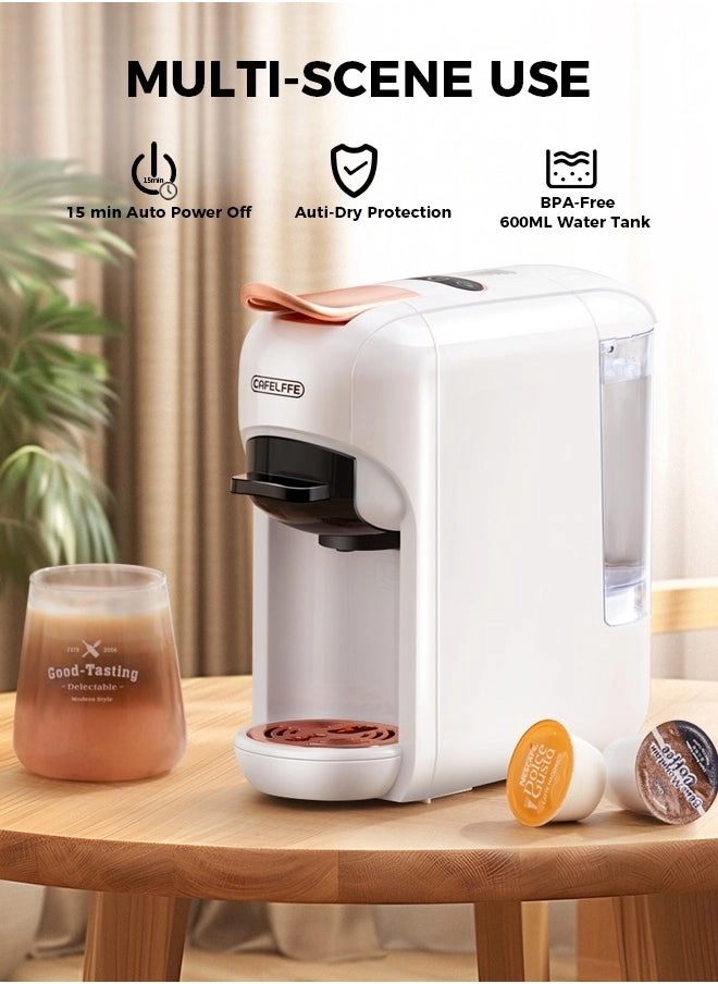 5-in-1 Automatic Capsule Coffee Machine - Hot & Cold, 7-Level LED, Multi-Capsule Compatible