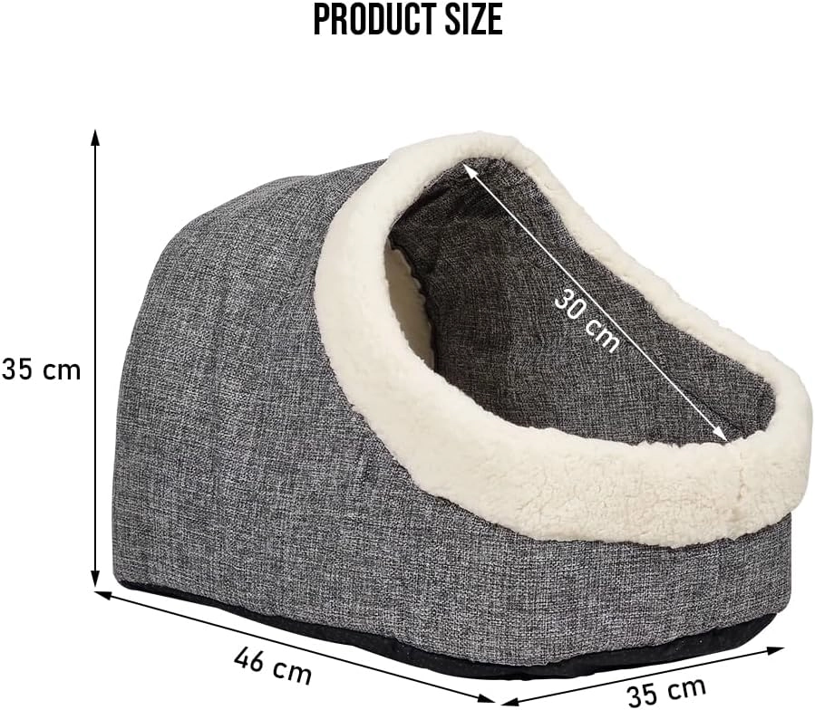 Semi-enclosed cat cave bed - 35 cm soft lamb wool