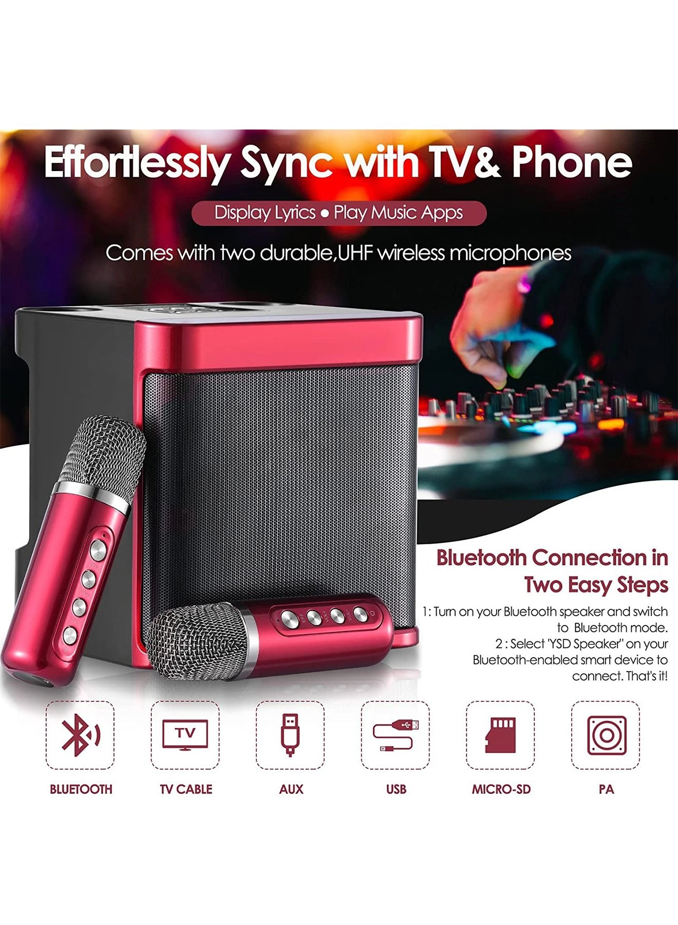 Portable Wireless Karaoke Microphone - two Y21 microphones