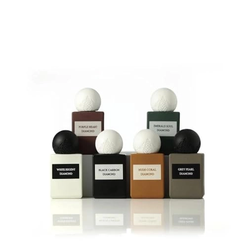 Black Carbon Diamond - 10ml Eau de Parfum + Emerald Soul Diamond + Gray Pearl Diamond + White Regent Diamond + Purple Heart Diamond + Nude Coral Diamond