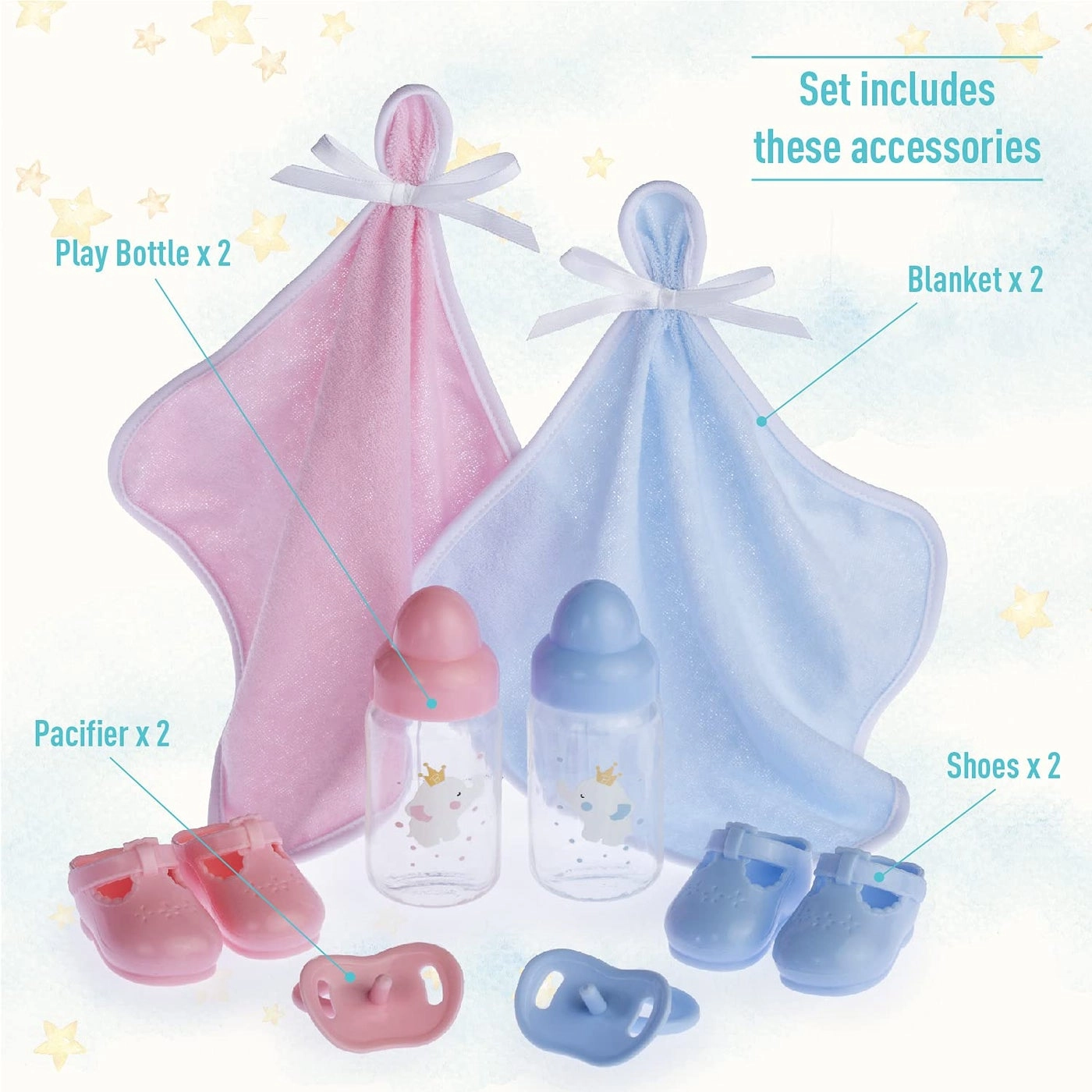 30050 TWINS - 15” Soft Body Open/Close Eyes Gift Set