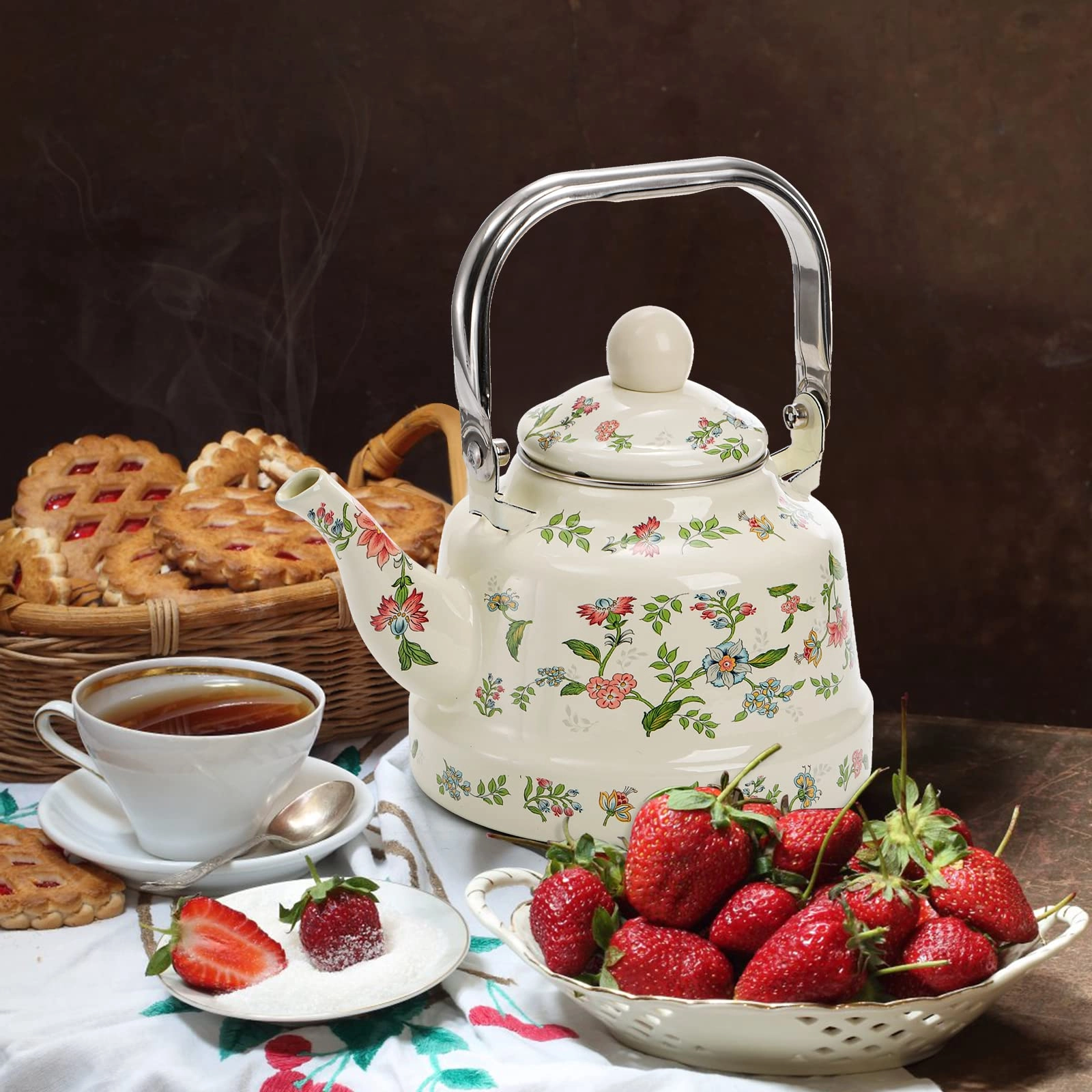 Enamel Teapot - steel 1.8 Liters