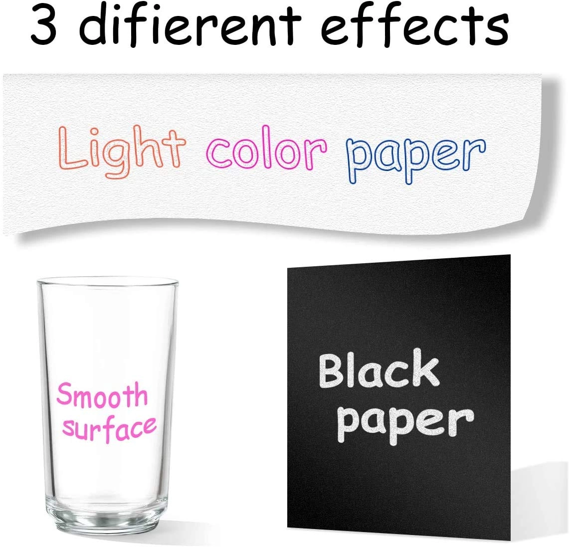 Outline Marker Pens - 12 metallic glitter colours Dual Fibre