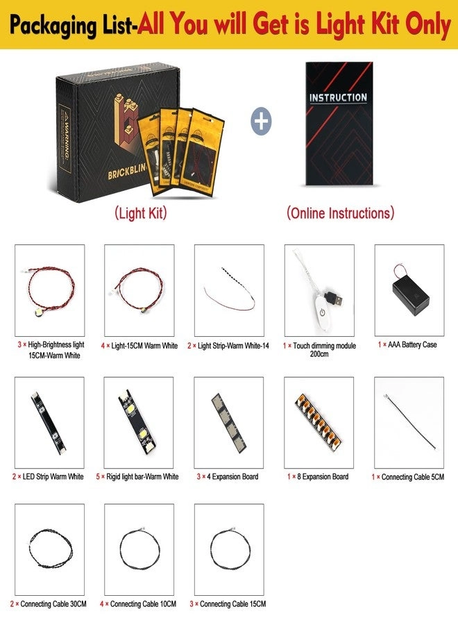 Light Compatible with Lego Sherlock Holmes: Book Nook 10351 - Touch-Sensitive Switch with dimming Function