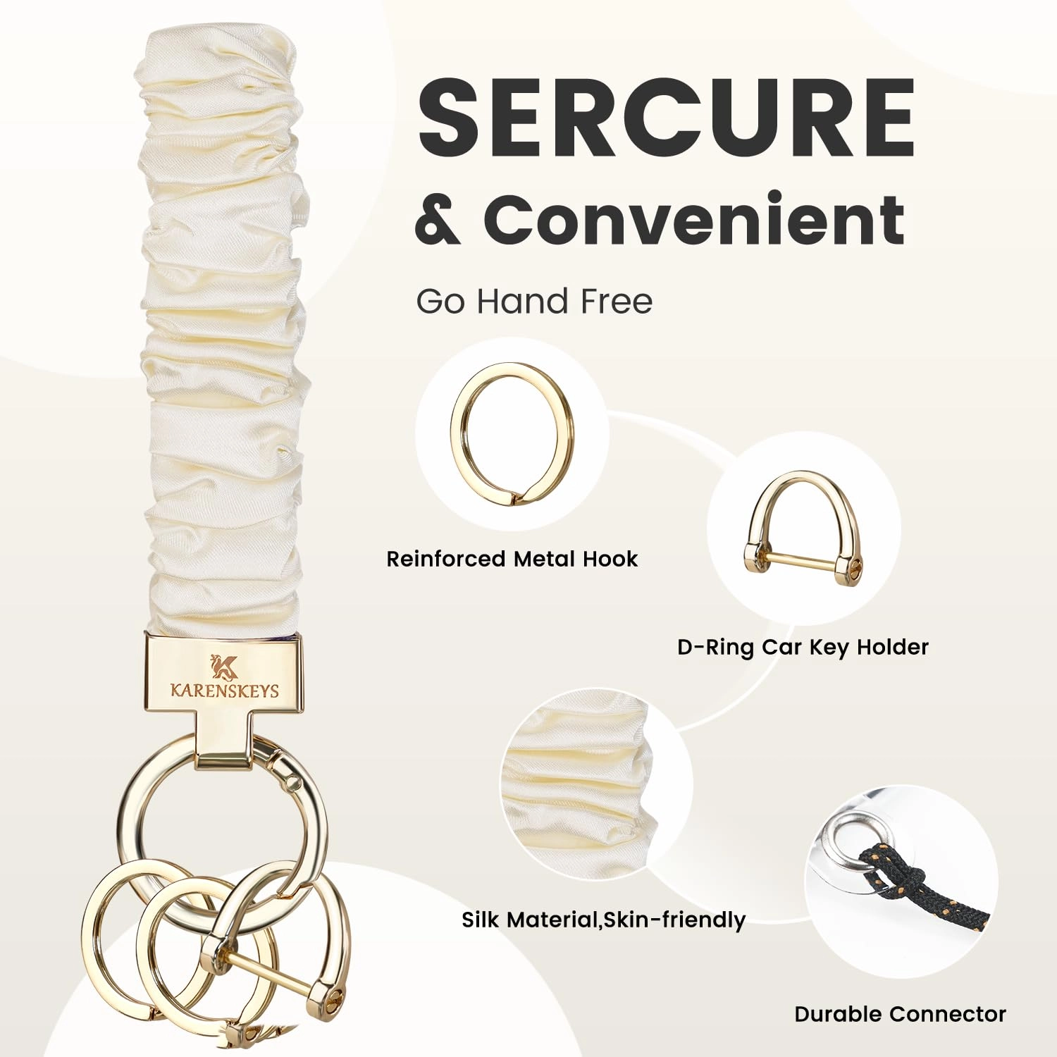 Scrunchie Keychain Wristlet - Colour