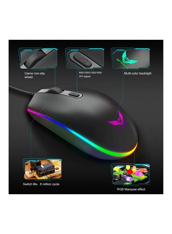 A867 RGB Backlit Optical Gaming Mouse - Wired