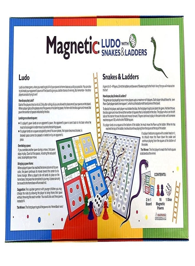 2 in1 Magnetic Snakes and Ladders with Ludo - Travel Classic
