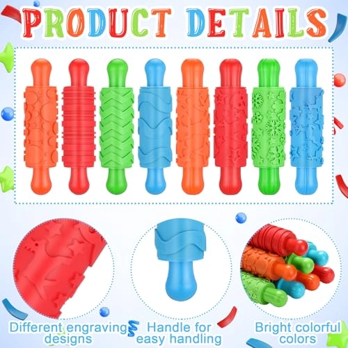 Clay Texture Roller - Rubber 8 Pcs