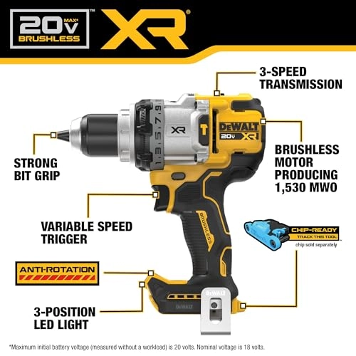 20V MAX XR 1/2 Inch Cordless Hammer Drill - 8 Ampere-hour