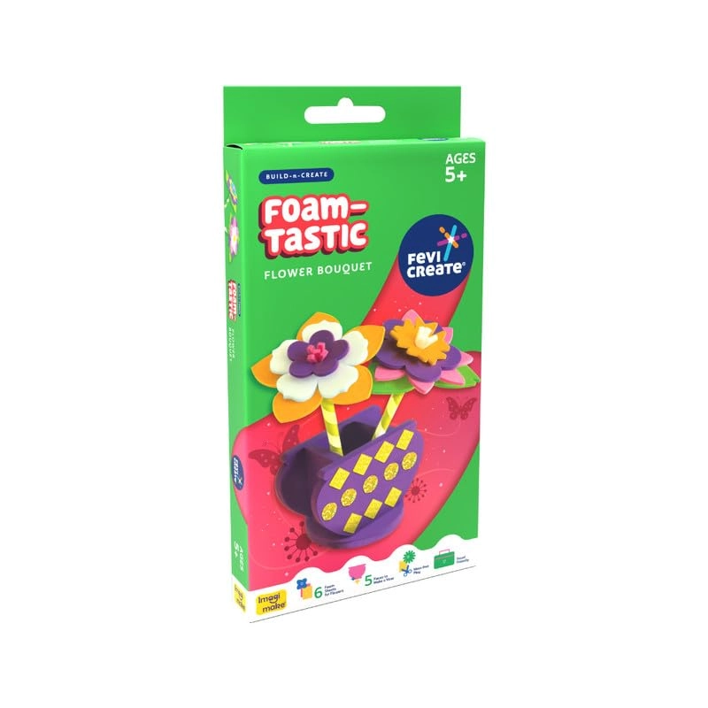 Imagimake Play Solutions Pvt. Ltd Build-n-Create Foam-Tastic Flower Bouquet Kit - 5+ years