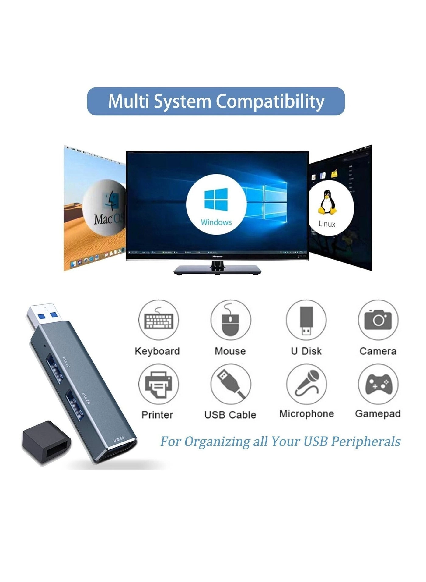 USB 3.0 Hub - 3 Ports 5 Gbps
