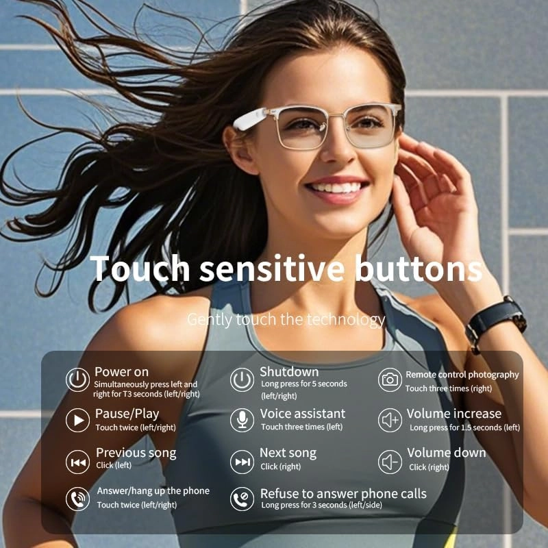 Smart Bluetooth Glasses - Bluetooth 5.4 Polarized 6h battery