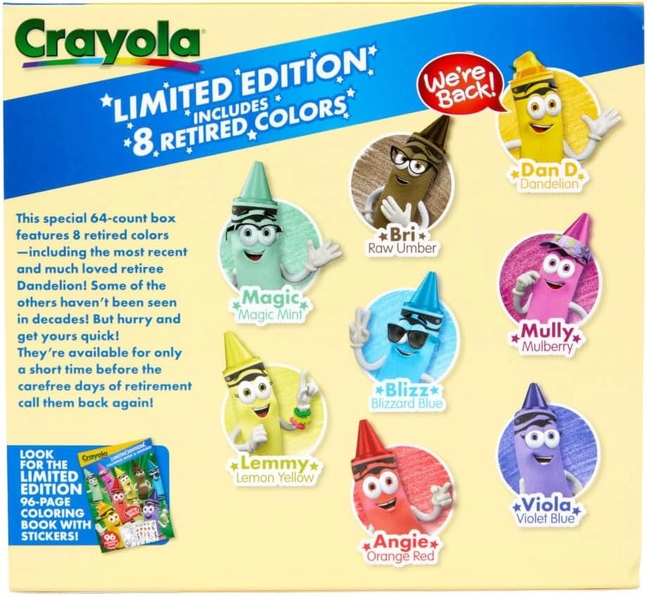 Classic & Limited Edition Retired Color Crayons - 64 Pcs