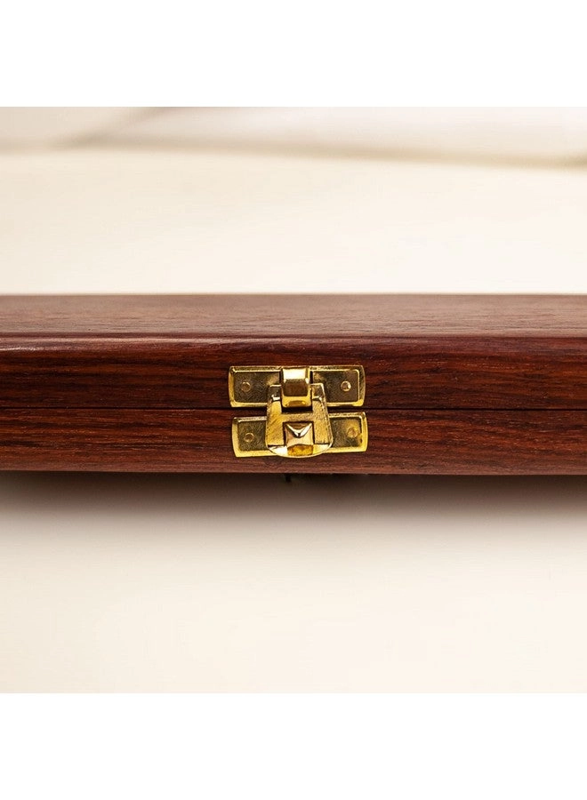 Mancala - Wooden Cherry Finish Real Stones