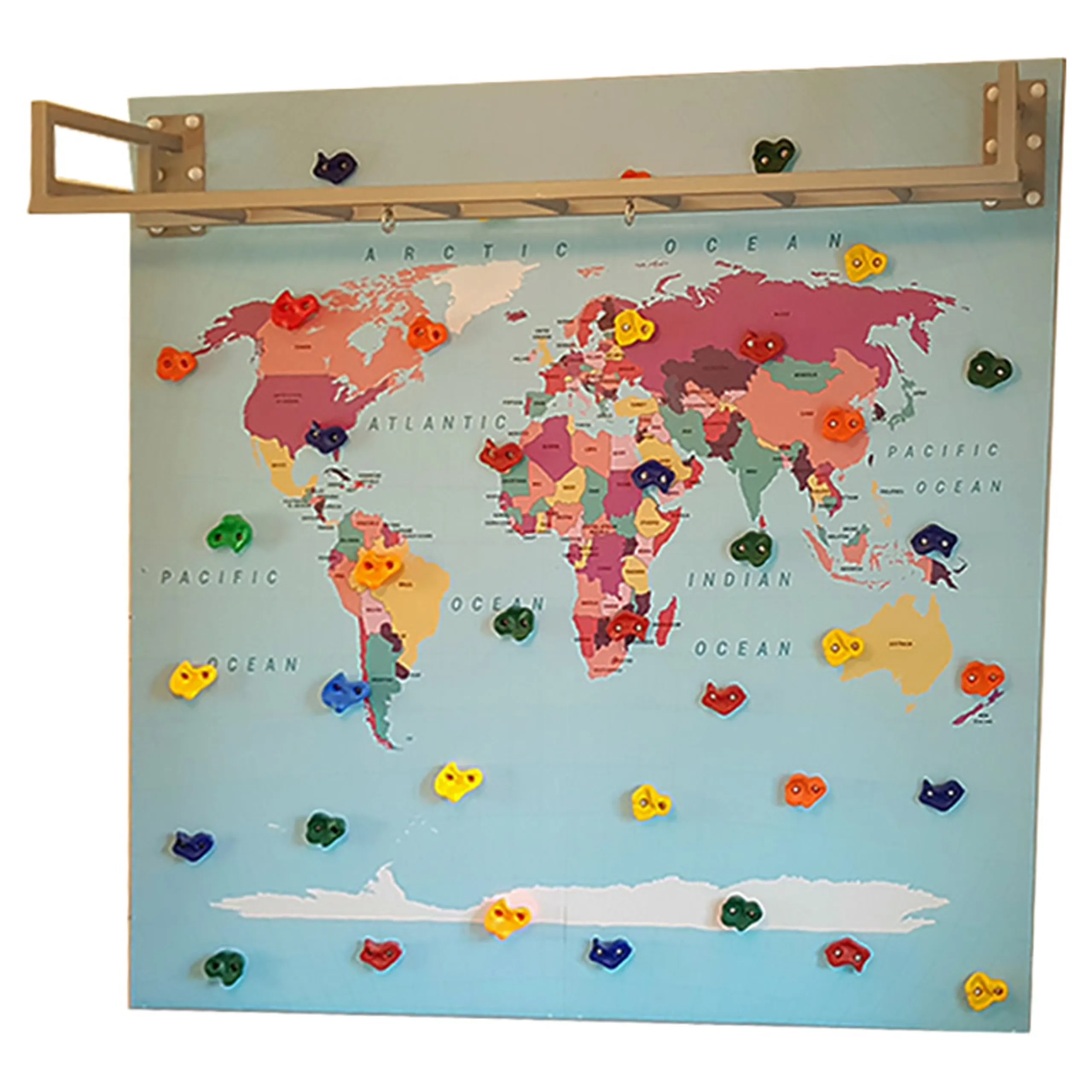 MOONKIDS Climbing Wall - Mountain Graphic Monkey Bars 2 Panel