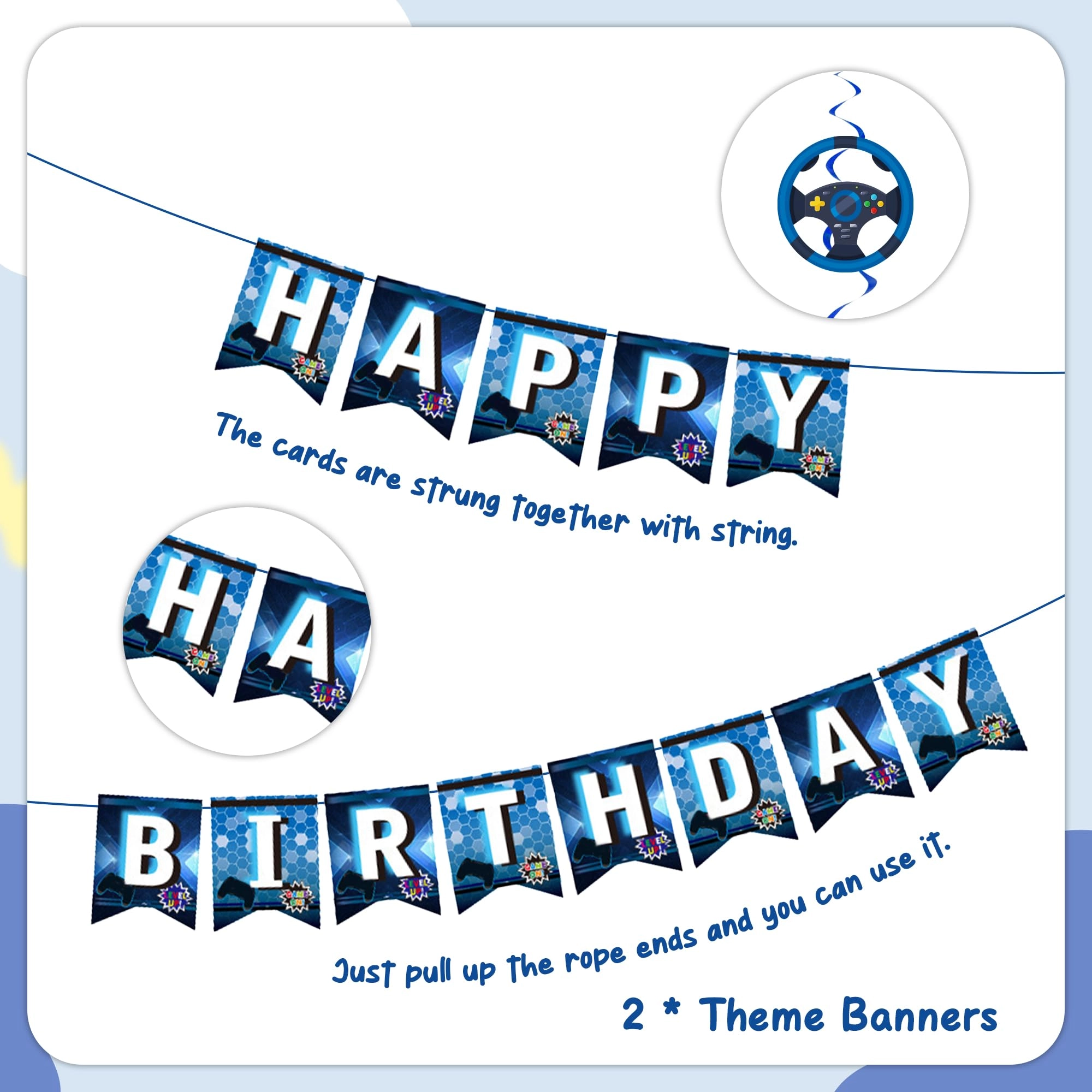 Gaming Birthday Decorations - 41 Pcs