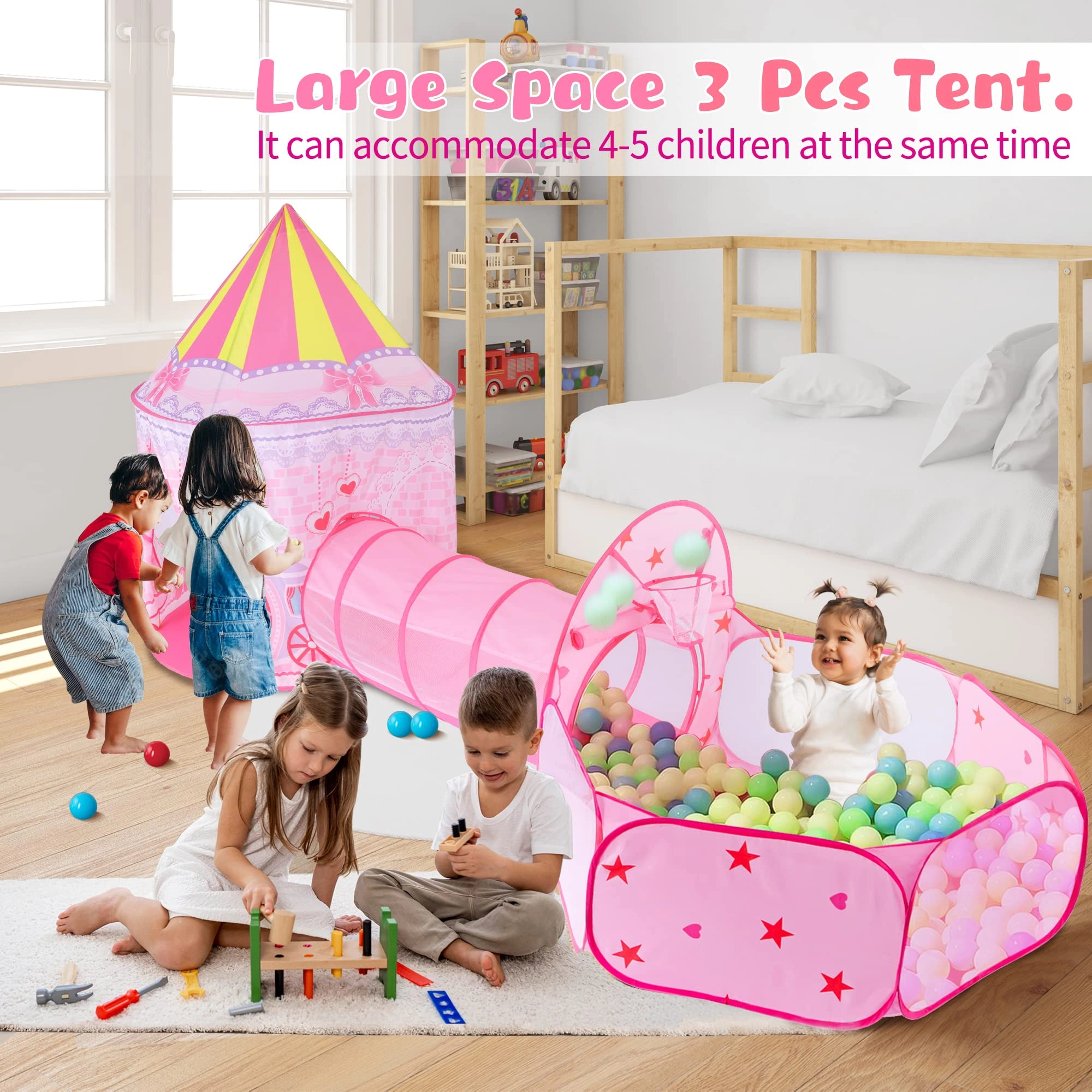 Space Ship Play Tent + Crawl Tunnel + Ball Pit