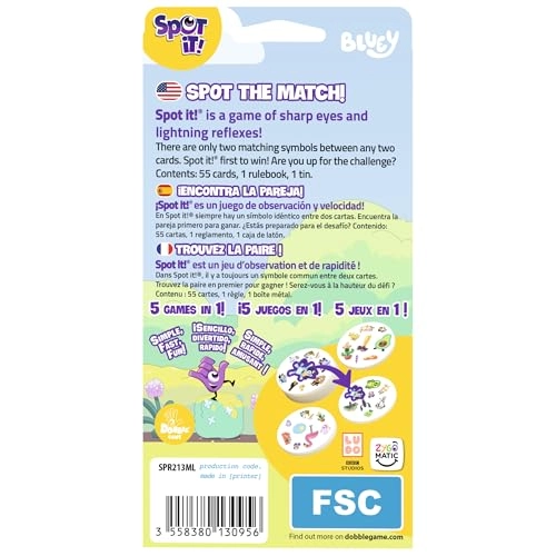 Spot It! Bluey - Card Game Tin Box Edition