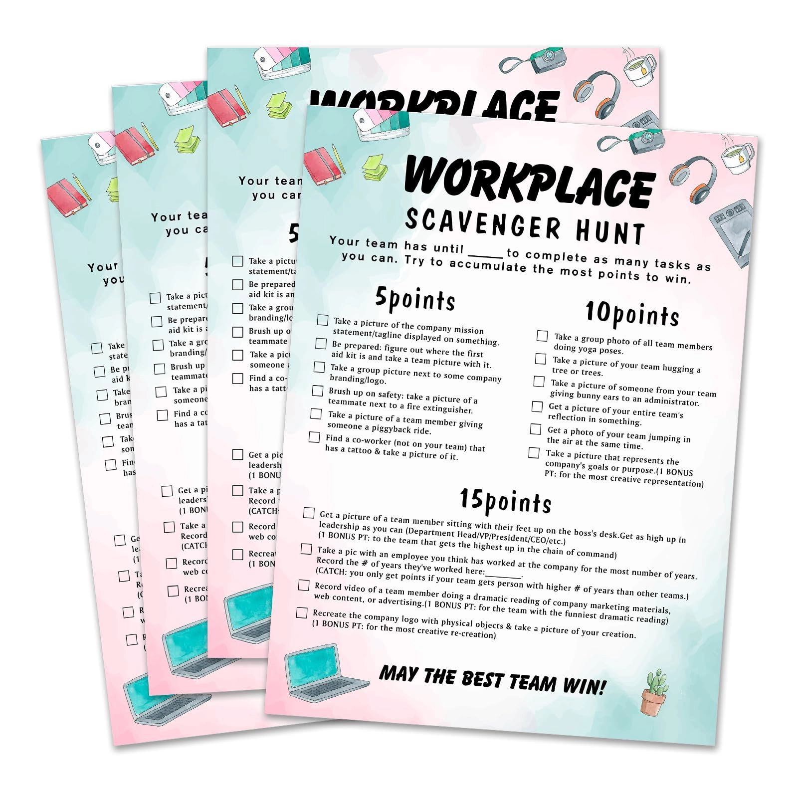 QOFO Work Party Photo Scavenger Hunt - Adult 15 cards