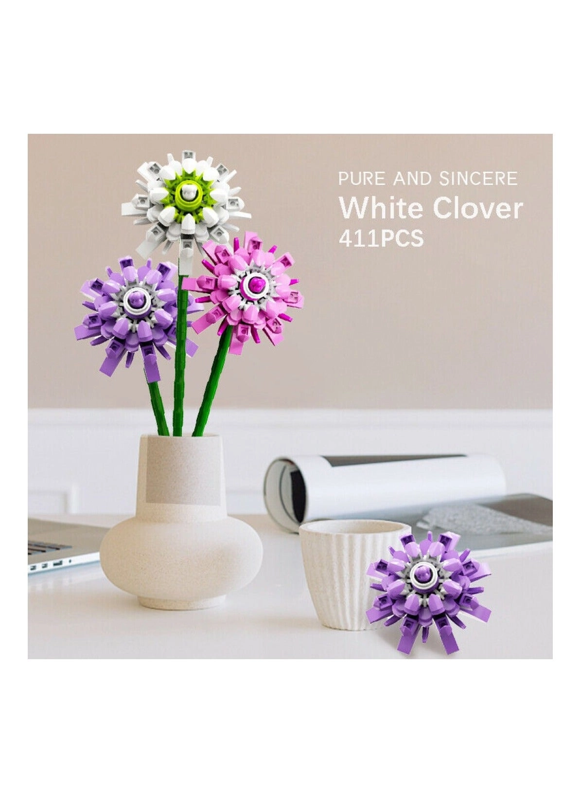 601234ABC - Clover Flower building blocks