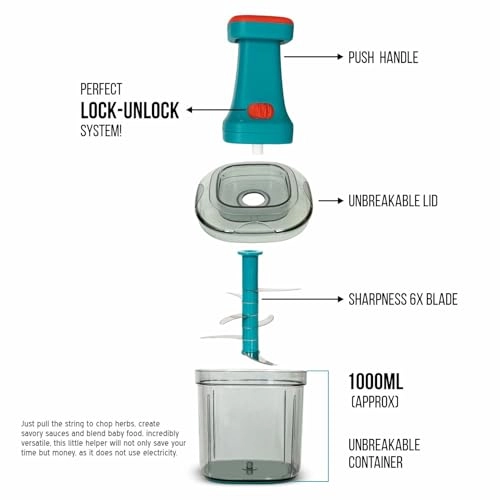 TC2-Push chopper - 1000 ml 6 Blades