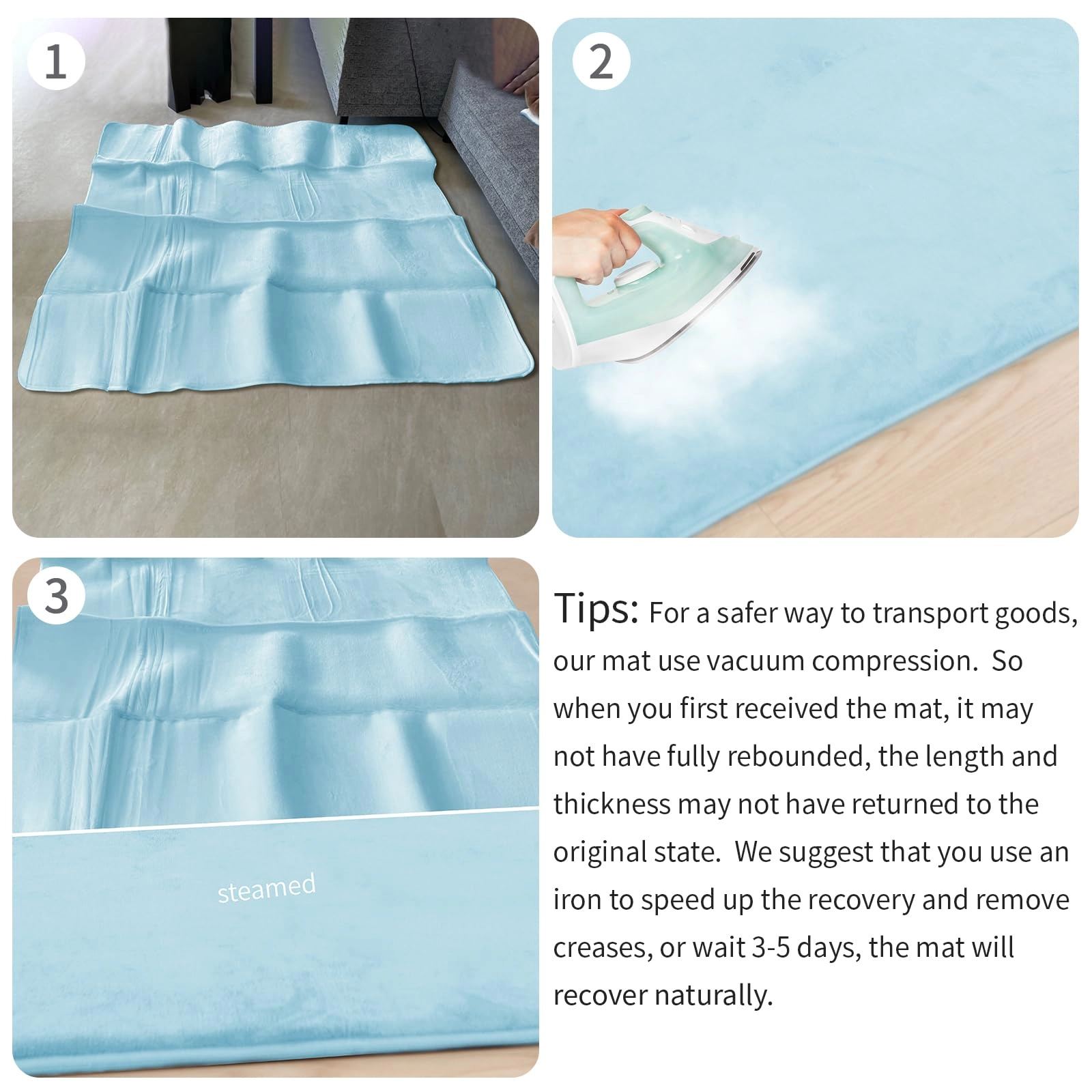 Baby Play Mat - 59"×71" 1.3" Thick Light Grey