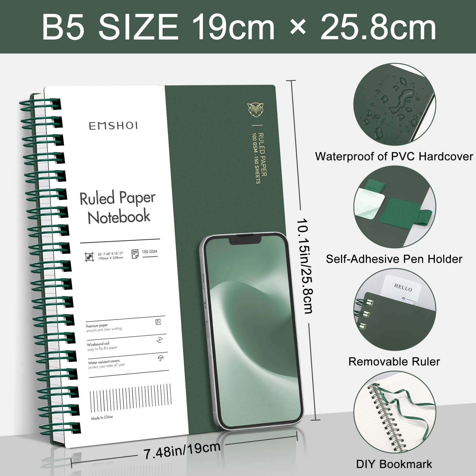 Notebook B5 Spiral - Lined 150 Sheets