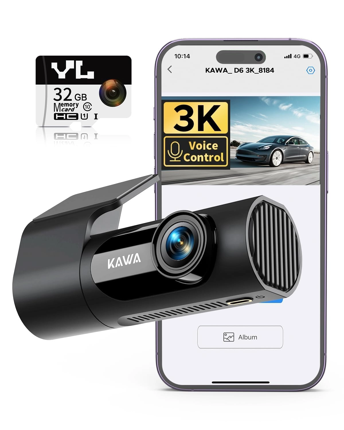 KAWA 3K Dash Cam - 1296p