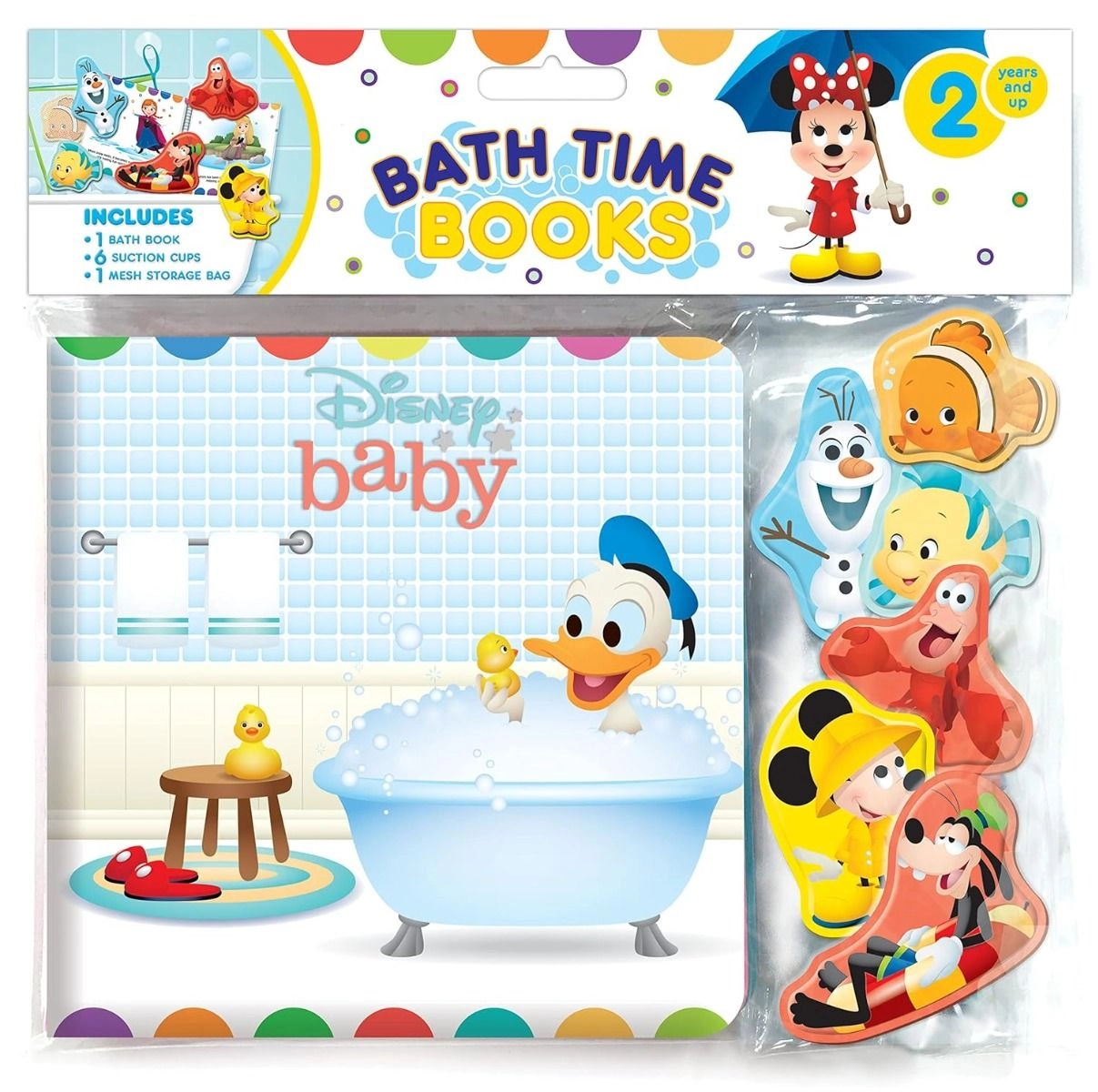Phidal Disney Baby Bath Time Books - Waterproof 6 suction cup figures