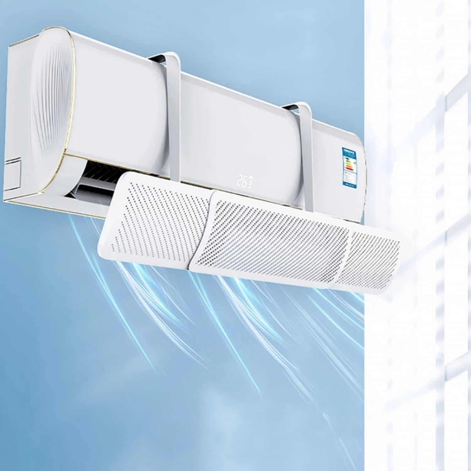 Universal Hollow Anti Direct Blowing Air Condition Wind Deflector - White 580 g