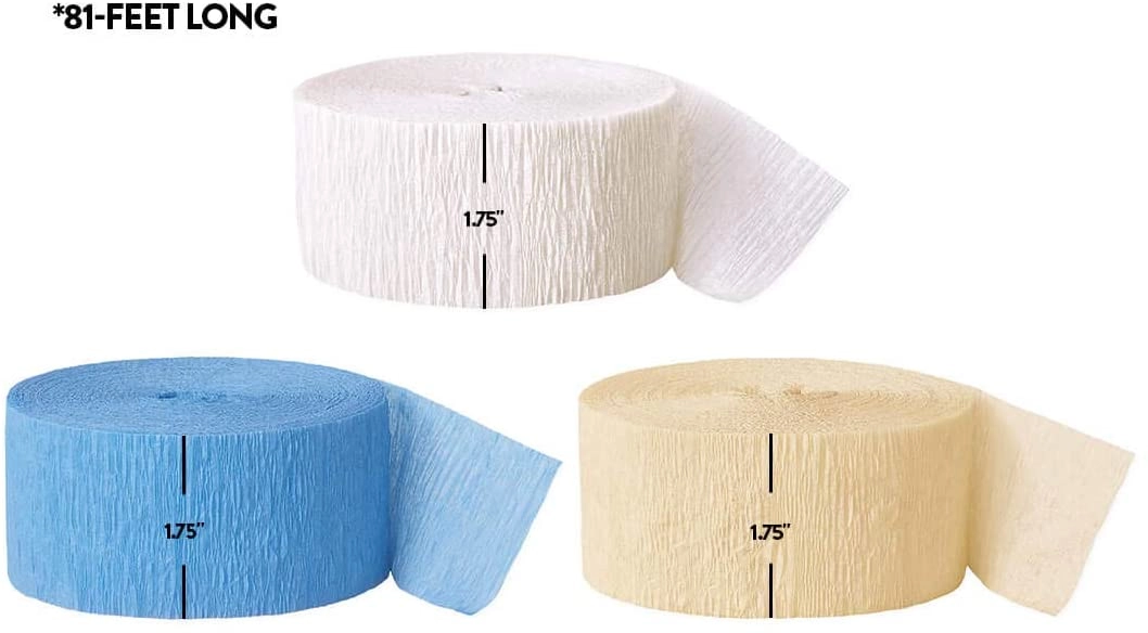 Crepe Paper Streamer - 3 Rolls Birthday