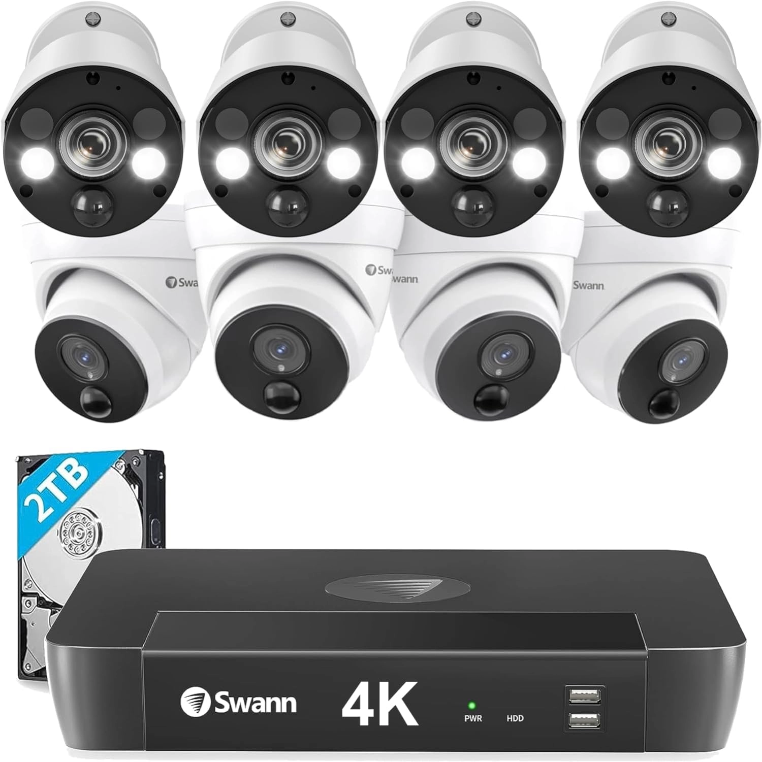 Swann Home Security Camera System - 8 Count (Pack of 1) 8 channels 4K