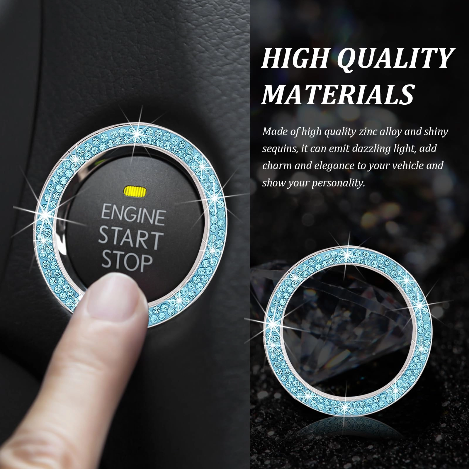 Rhinestone Car Engine Start Ring Decals