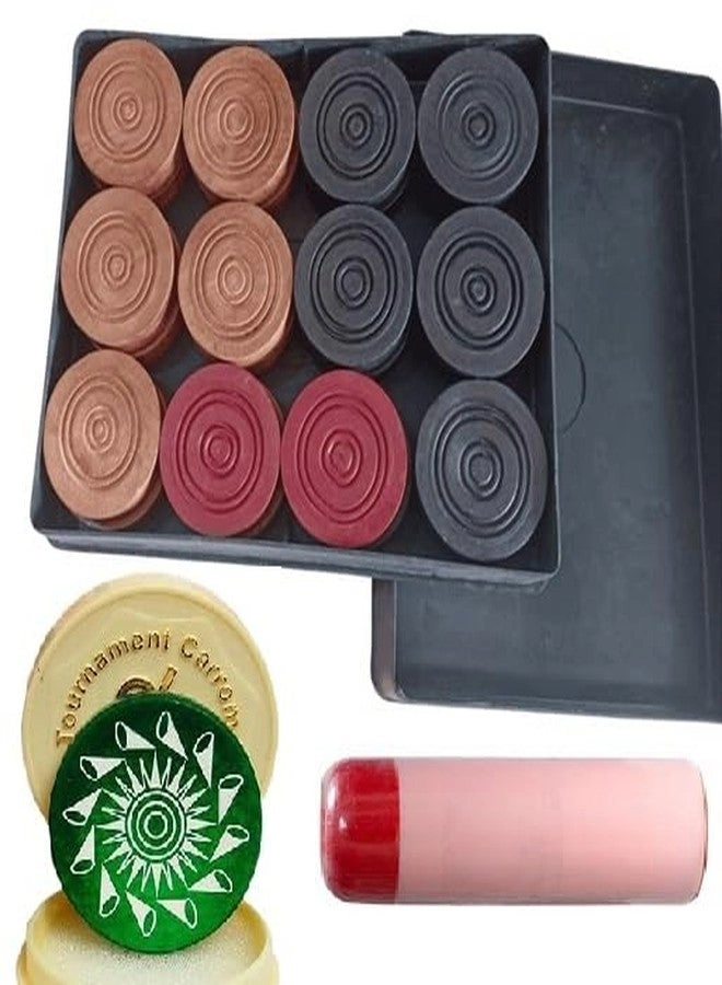 TS Playy Carrom Board + Coins + Striker + Disco Powder