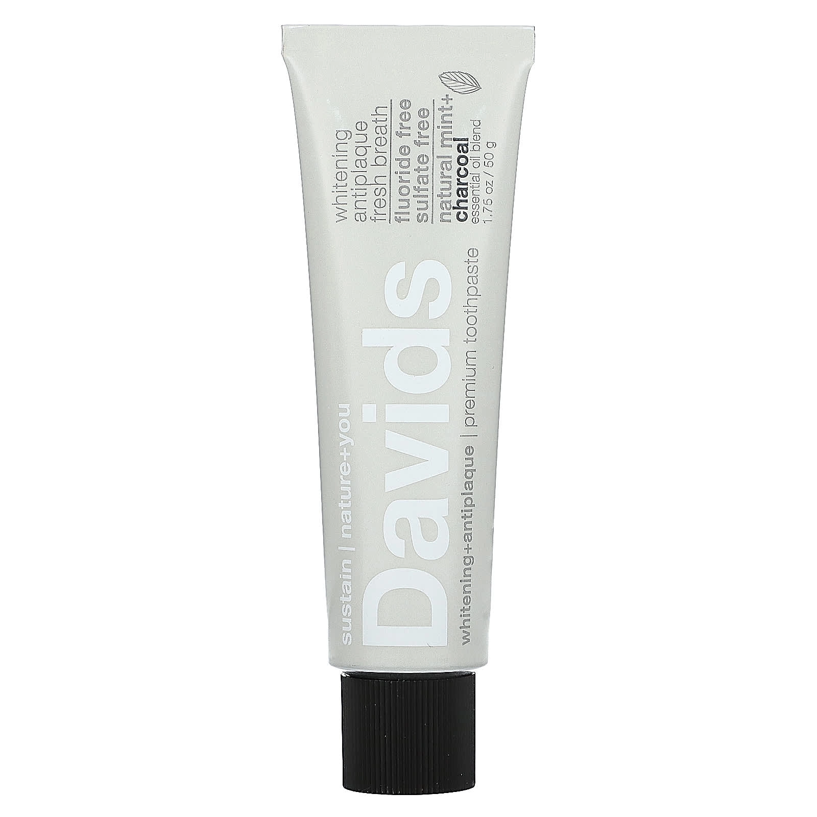 Davids Whitening Antiplaque Natural Mint Charcoal Toothpaste 50 g
