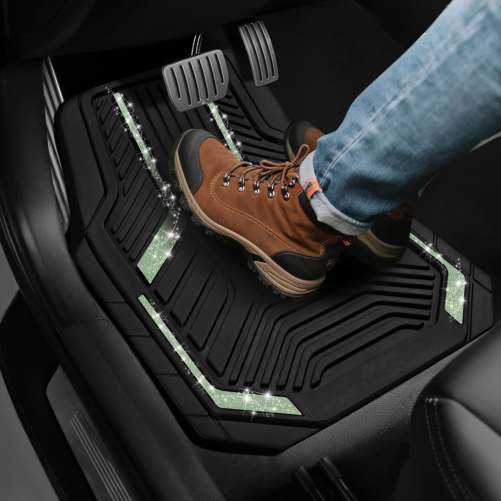Heavy Duty Rubber Floor Mats - Pink Universal Fit