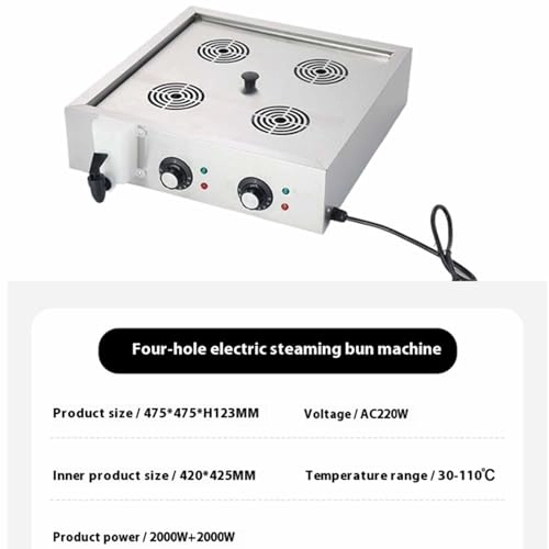 Electric 4000W Restaurant Food Steamer - 4 holes