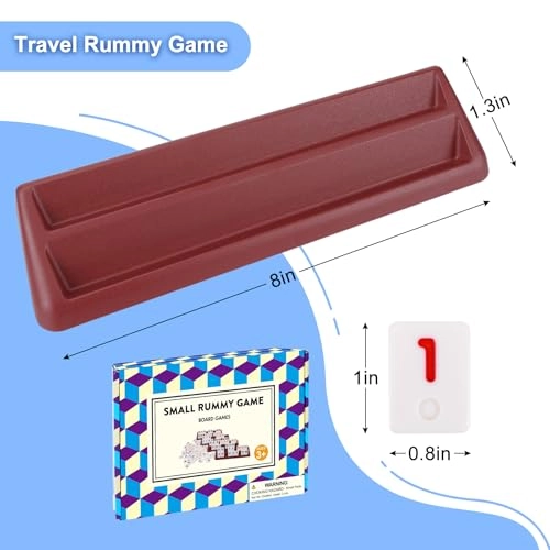 Rummy Tiles - 106 Tiles 4 Double Holders Compact Travel Format
