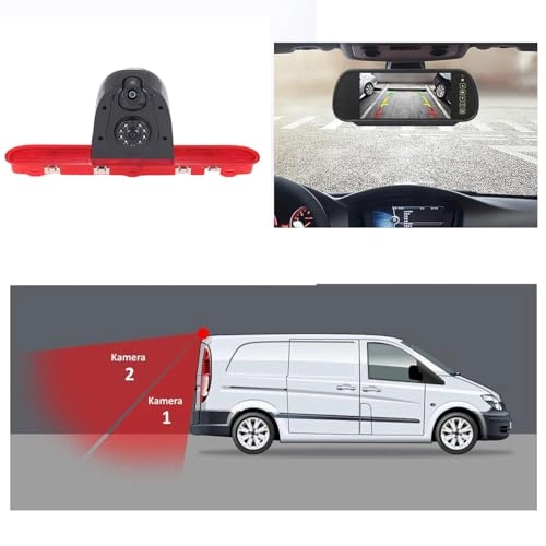 Brake Light Reversing Camera + Rear View Mirror Monitor - Night vision 628 x 586 pixels
