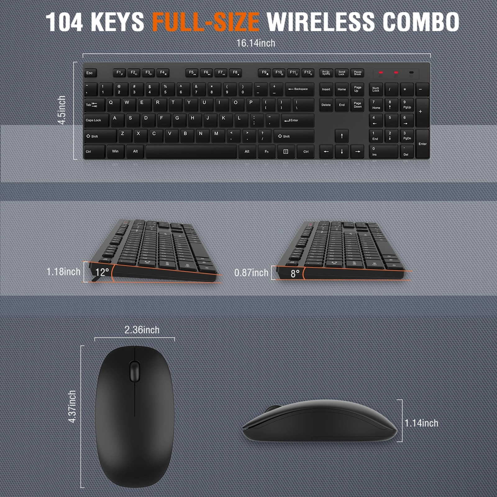 Keyboard and Mouse Combo - QWERTY Wireless