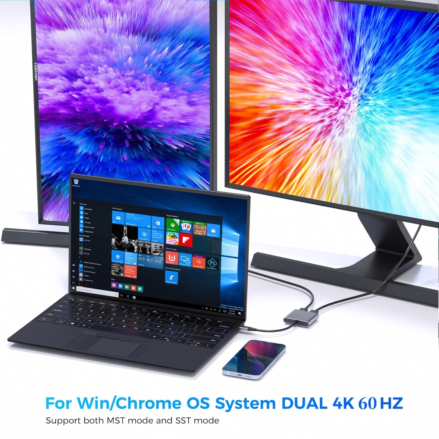 USB C to DisplayPort(DP) and HDMI Adapter - Thunderbolt 3/USB C 8K