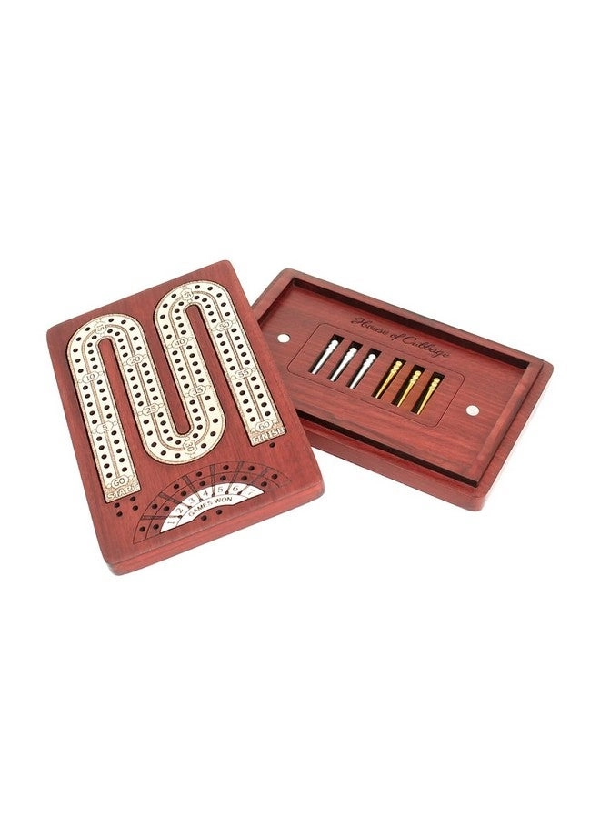 2 Track Cribbage Board - Wooden Travel Pocket Size