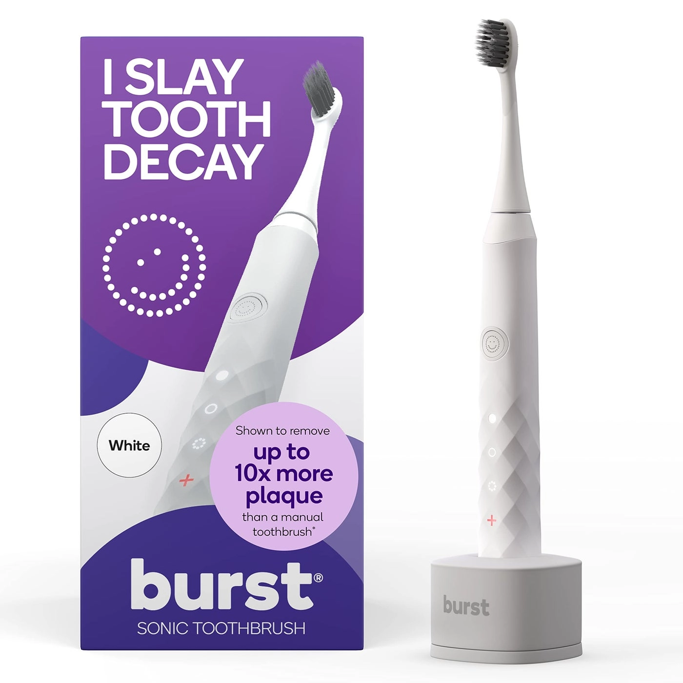 BURST Original Sonic Toothbrush - White Soft Bristles 33,000 VPM