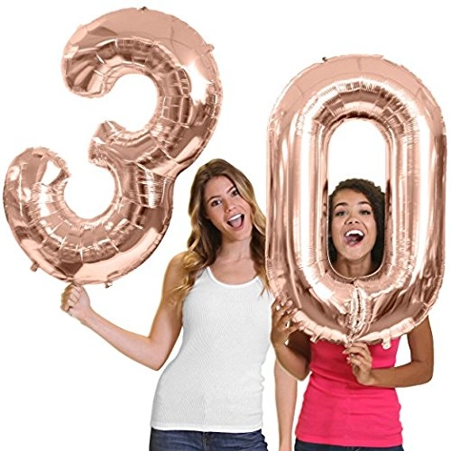 Happy Birthday Banner + Foil Balloon + Latex Balloons - 23-Pieces 30th Birthday