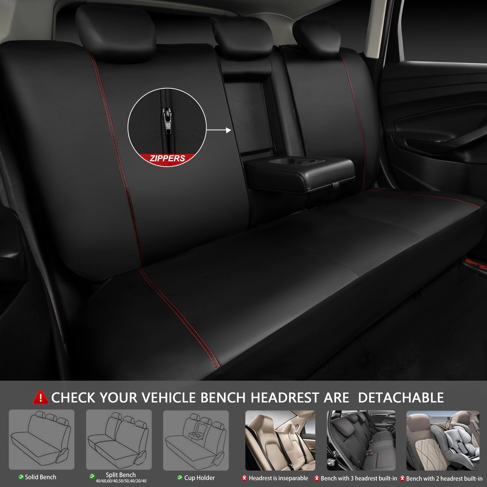 Car Seat Covers - Air Mesh Leather + Car Floor Mats - Waterproof + Steering Wheel Cover - Sporty