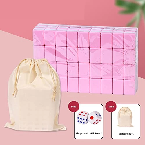 Mini Mahjong - 144 tiles Portable Pink